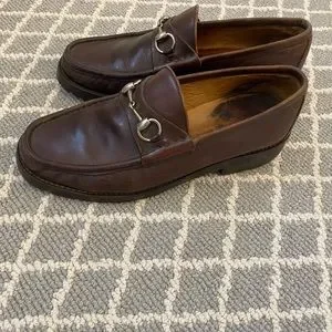 Gucci 955 Horsebit Loafers - 9.5 US Gucci Horsebit Loafers Black Men 9.5 Leather Woven Dress  main image 3